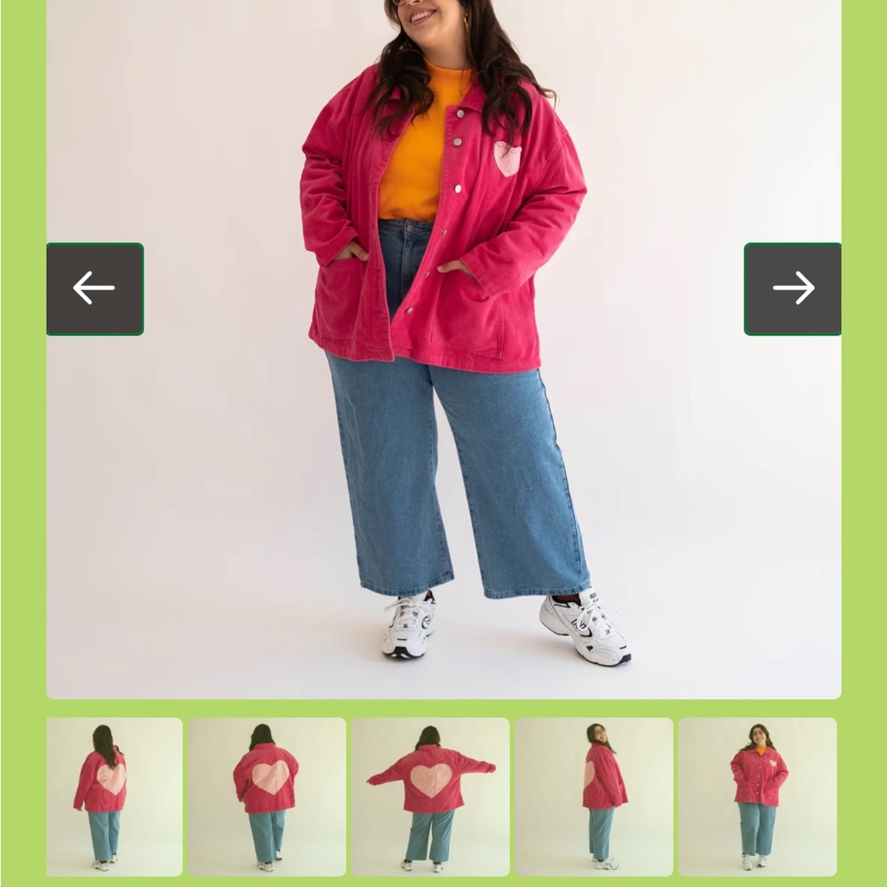 Hot pink corduroy oversized shacket